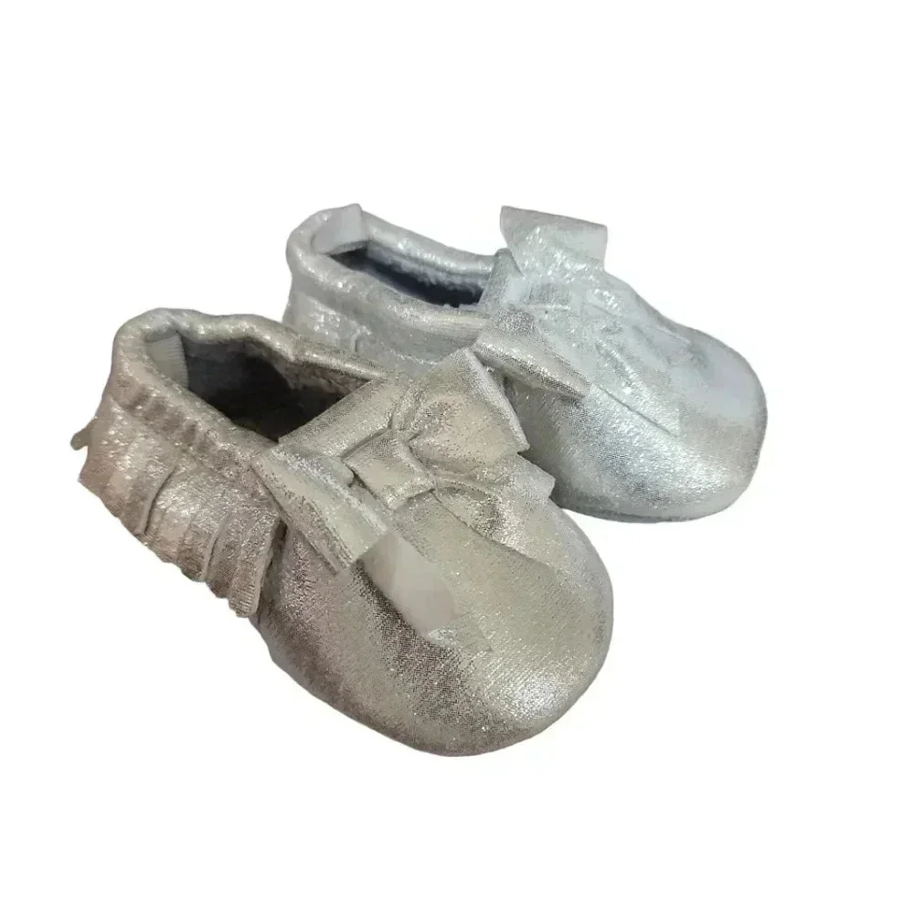 Silver Toddler Gypsy Slippers. Size 4